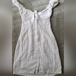 Princess Polly Cream Ruffled Mini Dress